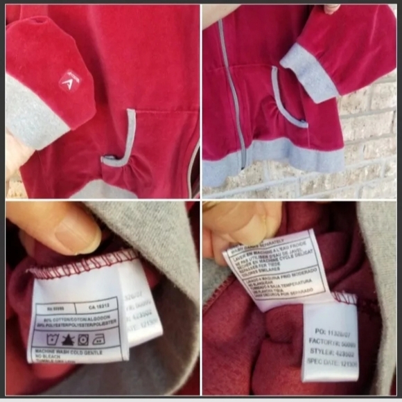 Oklahoma Sooners RED Velour Zip UP Hoodie Jacket (Womens Large) *READ* - Picture 8 of 8